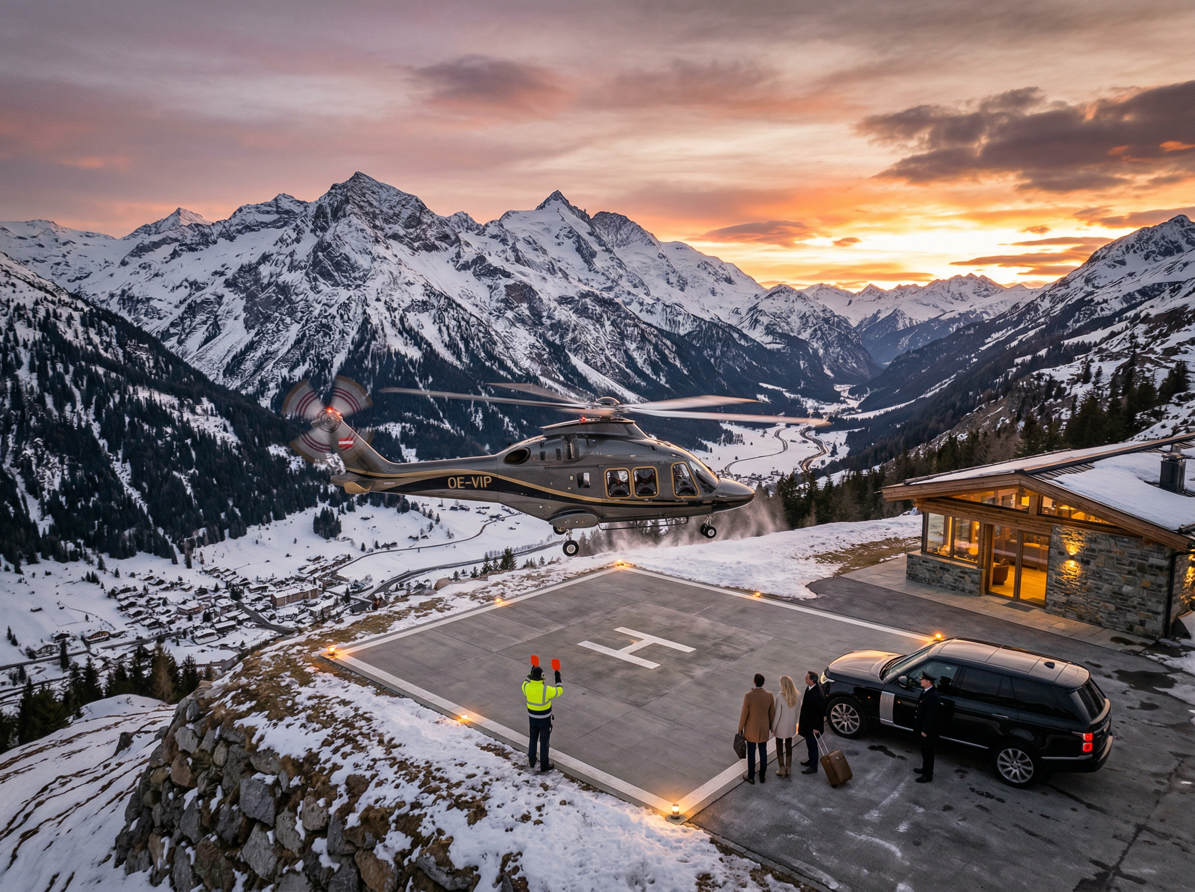 VIP helicopter Austrian Alps